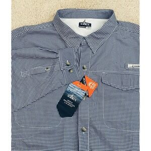 NWT Habit Mens Breakwater Long Sleeve Shirt Solar Factor UPF‎ 40+ Blue Check 3XL